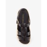 Yuka leather sandals with woven raffia sole