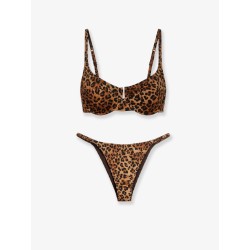 Nylon bikini with animal print