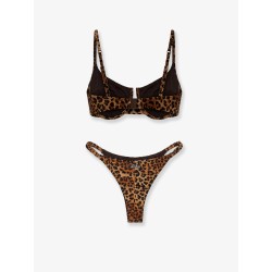 Nylon bikini with animal print