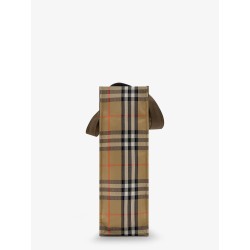 Tote Trench Check canvas shoulder bag with suede logo label on the front