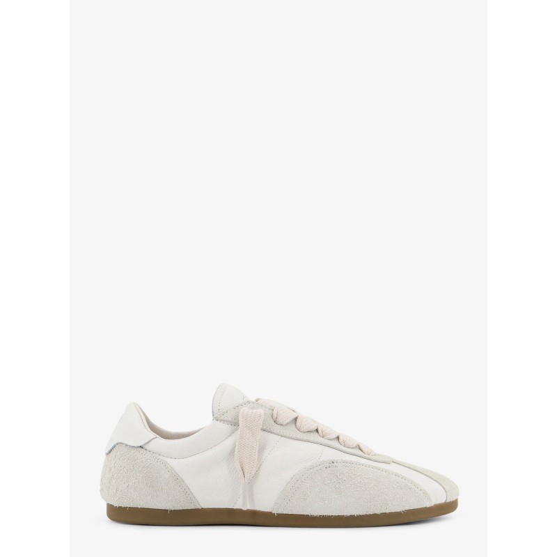Leather and suede sneakers with engraved logo on the tongue