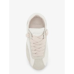 Leather and suede sneakers with engraved logo on the tongue