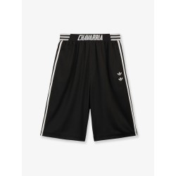 Recycled nylon Bermuda shorts with printed logo on the front