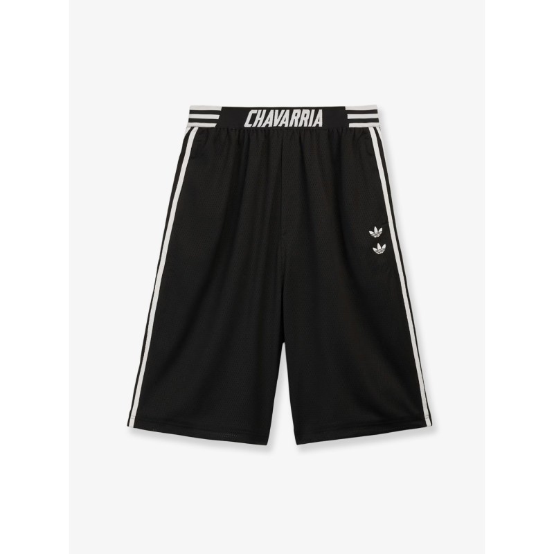 Recycled nylon Bermuda shorts with printed logo on the front