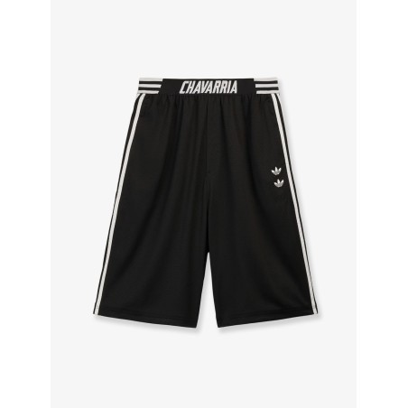 Recycled nylon Bermuda shorts with printed logo on the front
