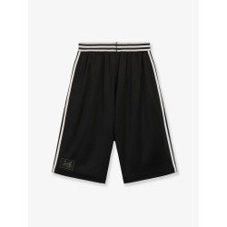 Recycled nylon Bermuda shorts with printed logo on the front