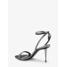 Laminated heeled sandals with laminated effect