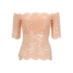 TOP IN PIZZO CON PAILLETTES