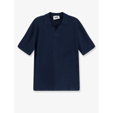 Linen and cotton blend polo shirt
