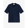 Linen and cotton blend polo shirt