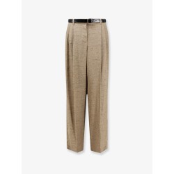 Mélange trousers with belt