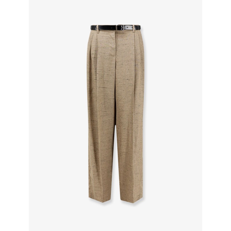 Mélange trousers with belt