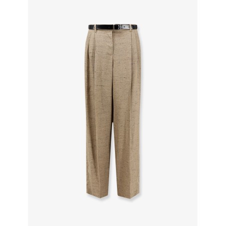 Mélange trousers with belt