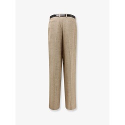 Mélange trousers with belt