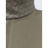 Cotton jacket with Intrecciato leather detail