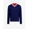 Cotton sweater with contrasting collar