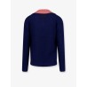 Cotton sweater with contrasting collar