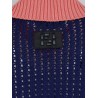 Cotton sweater with contrasting collar