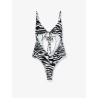 One-piece swimsuit with zebra print