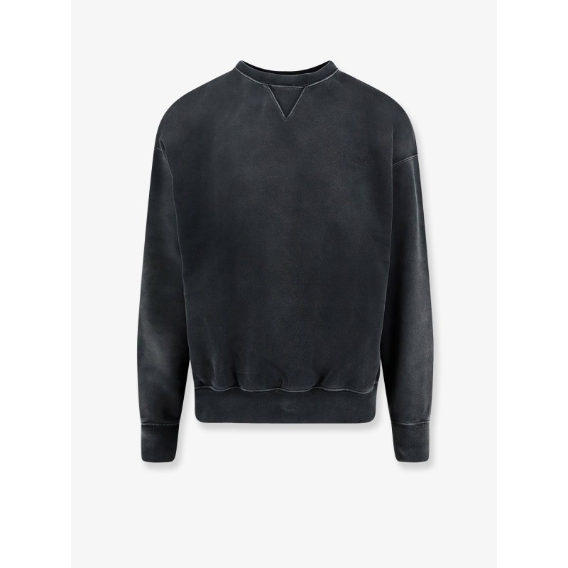 Cotton sweatshirt with front embroidered logo