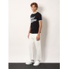 Cotton t-shirt with flocked logo print