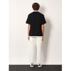Cotton t-shirt with flocked logo print