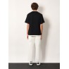 Cotton t-shirt with flocked logo print