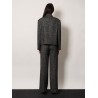 Wool blend striped double-breasted blazer