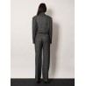 Striped wool blend trousers
