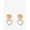 Meatl earrings with rhinestones