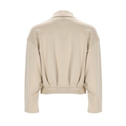 SILK AND COTTON CROP SWEATSHIRT