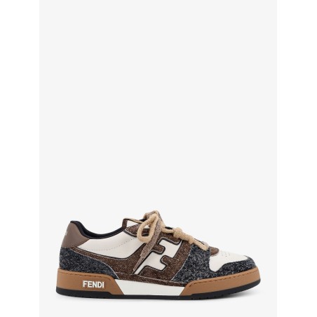 Sneakers Fendi Match in pelle bianca e suede marrone
