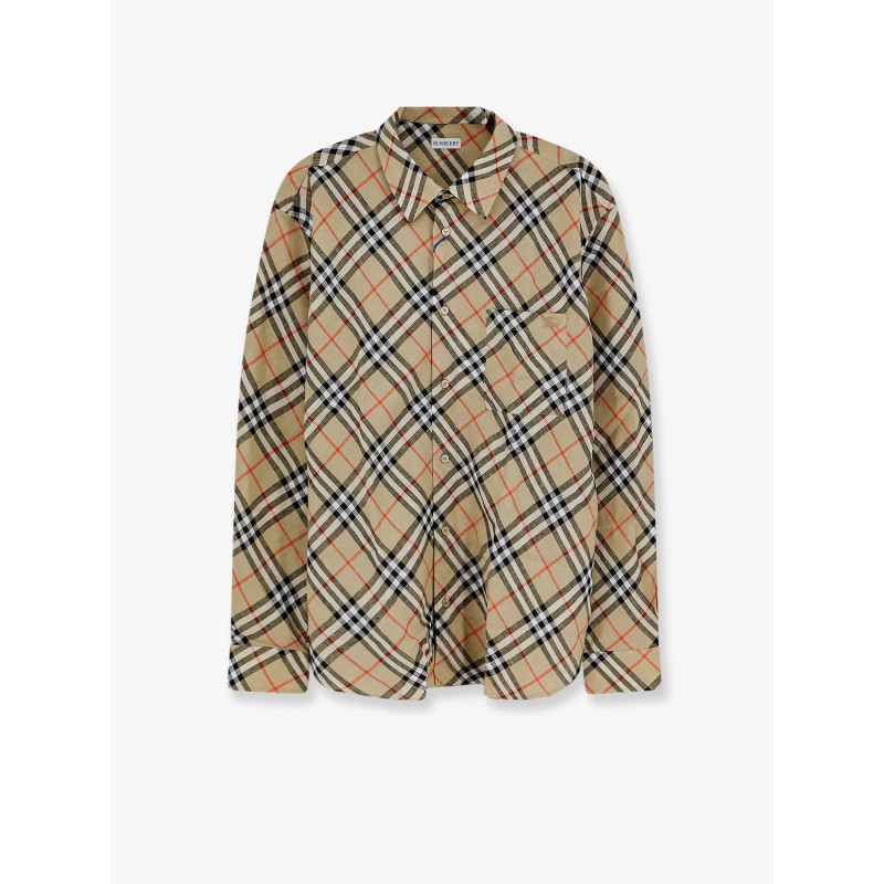 Linen shirt with check print