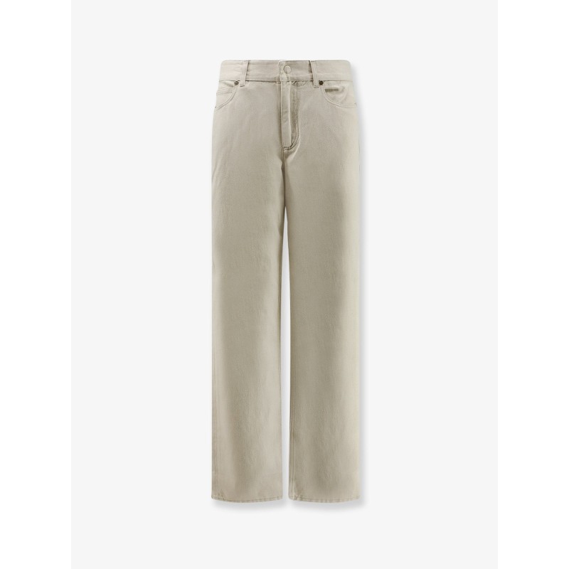 Beige denim trousers