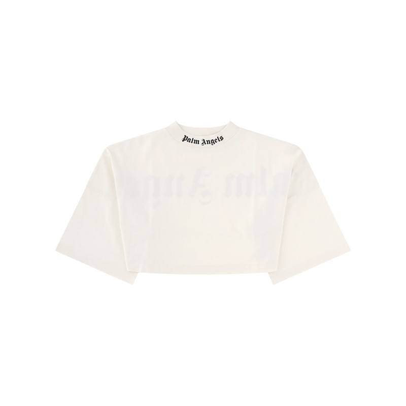 T-SHIRT CROP CON LOGO