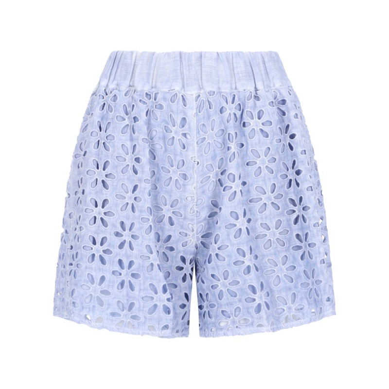 SHORTS CON MOTIVO TRAFORATO