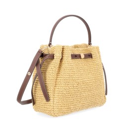 BORSA "ROMY" A SECCHIELLO IN PAGLIA