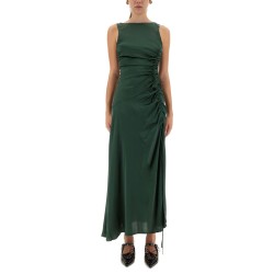 GATHERED SATIN DRESS