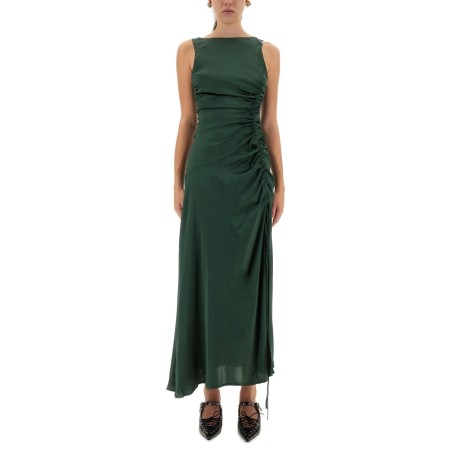 GATHERED SATIN DRESS