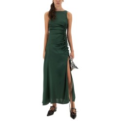 GATHERED SATIN DRESS