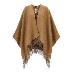 REVERSIBLE CHECK WOOL CAPE