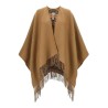 REVERSIBLE CHECK WOOL CAPE