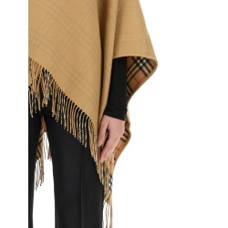 REVERSIBLE CHECK WOOL CAPE
