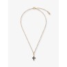Metal necklace with rhinestone detail