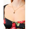 Metal necklace with rhinestone detail