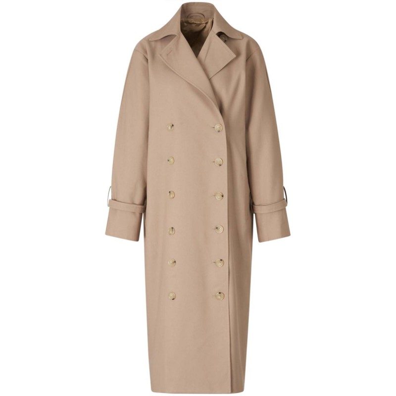 DOUBLE-BREASTED COTTON TRENCH COAT