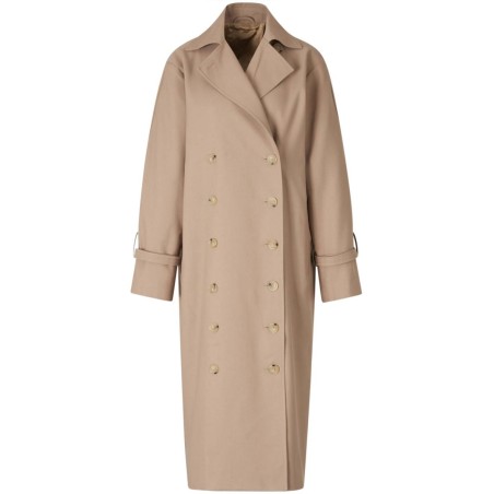 DOUBLE-BREASTED COTTON TRENCH COAT