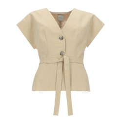 TOP IN LINO CON CINTURA
