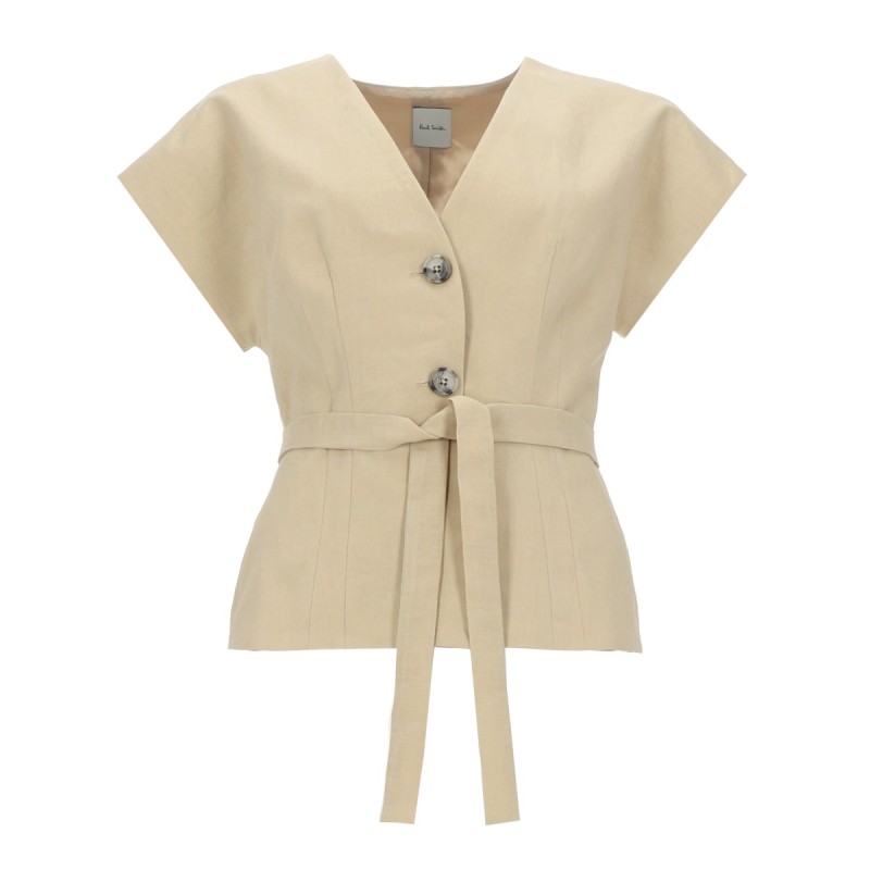 TOP IN LINO CON CINTURA