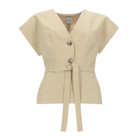 TOP IN LINO CON CINTURA